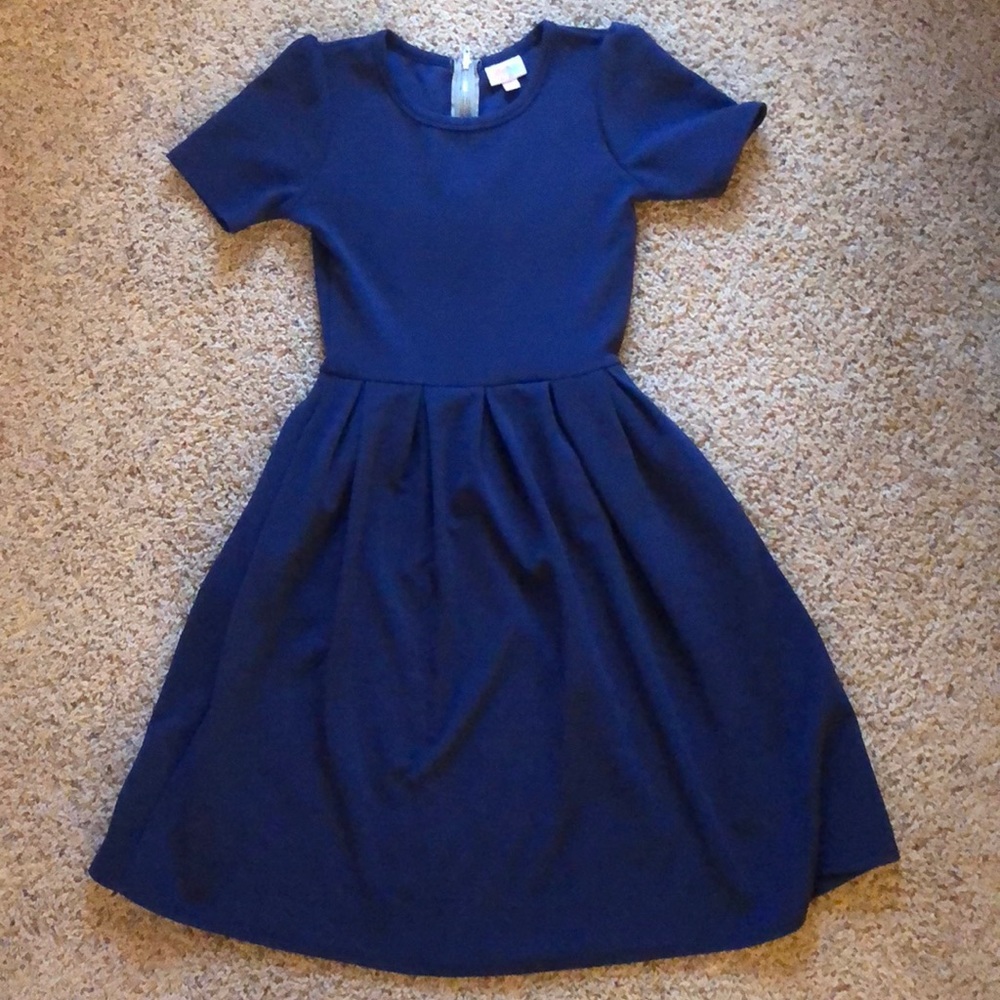 Navy Blue LuLaRoe Amelia Dress